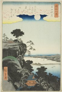 石山寺秋月，选自 "近江八景 "系列 作者 歌川宏重