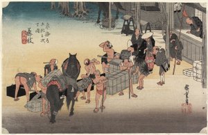 改变搬运工和马匹，藤枝，c。 1833