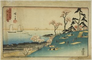 御殿山的樱花，选自 "江户名胜（江户名胜）"系列 作者 歌川宏重