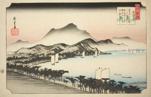 粟津的晴朗天气，选自 "近江八景 "系列 作者 歌川宏重