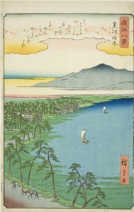 粟津的晴朗天气，选自 "近江八景 "系列 作者 歌川宏重
