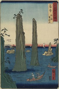 1856年3月在萨摩省Bo_noura海滩的双剑石