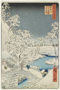 1856年4月在目黑的鼓桥和日落山