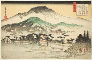 三井寺晚钟，选自 "近江八景 "系列 作者 歌川宏重