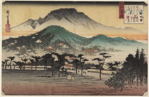 在Miidera寺的晚钟，c。 1834年