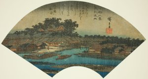 松山晚雨》，选自 "东都八景 "系列 作者 歌川宏重