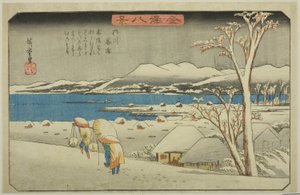 内川晚雪，选自 "金泽八景 "系列 作者 歌川宏重