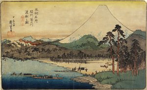 Sunshu_省富士河的渡船，c。 1832年至1839年