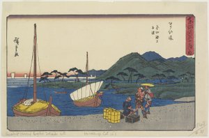 位于Maisaka的Imagiri海滩的渡轮码头，1841-1842
