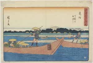 1841年至1842年在Mitsuke乘坐Tenryu河渡轮