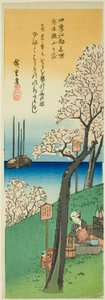 春日御殿山之花，选自 "江户四季名胜 "系列 作者 歌川宏重
