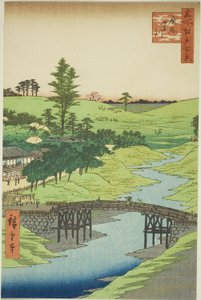 古川，广尾（Hiroo Furukawa），选自 "江户百景（名所江户百景）"系列 作者 歌川宏重