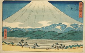 原 14 号，选自 "东海道五十三站 "系列，又称 "丽正东海道"。 作者 歌川宏重