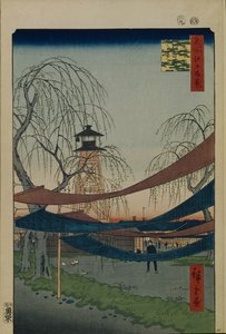 幕张町初音骑马场1856-1858年的江户百景 作者 歌川宏重