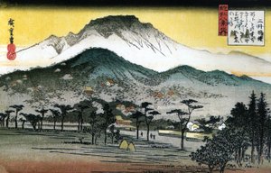 广重 - 近江八景 - 第 4 号晚钟，三井寺 作者 歌川宏重