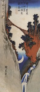 广重，横跨深峡的桥 作者 歌川宏重