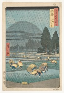 Hoki Province，Ono，Mount Daisen远景，1853年（木刻）