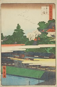 一谷八幡神社（Ichigaya Hachiman），"名所江户百景 "系列第 41 号 作者 歌川宏重
