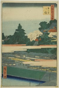 市谷八幡神社（Ichigaya Hachiman），选自 "江户百景（名所江户百景）"系列 作者 歌川宏重