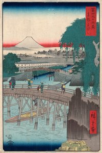 Ichikobu桥，1858年。 作者 歌川宏重