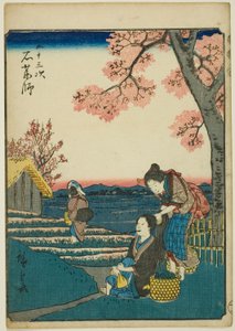 石屋居士，选自 "东海道五十三站 "系列，又称 "人形东海道"。 作者 歌川宏重