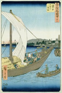 来自&39;53着名景观&39;的桑名景观（彩色木版画）