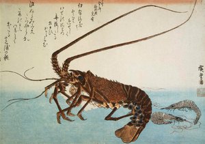 龙虾和虾米，1832-1834。   作者 歌川宏重