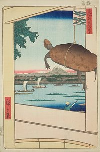 深川万年桥，"名所江户百景 "系列之 56 作者 歌川宏重