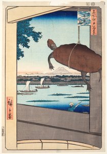 深川万年桥，选自 "江户百景 "系列 作者 歌川宏重