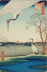箕轮，金杉，三川岛，"名所江户百景 "系列第 102 号 作者 歌川宏重
