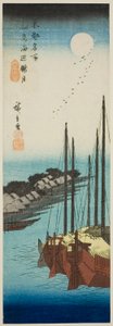 佃岛海岸的薄雾，选自 "东都名胜（东都名胜）"系列 作者 歌川宏重