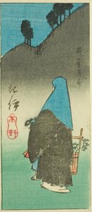 纪伊省的高野山（纪伊，高野），"各省剪影（Kunizukushi harimaze zue）"系列第 16 张的一部分 作者 歌川宏重