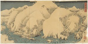 1857年8月在Kiso山口的山和河