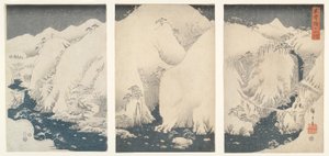 雪下木曾公路沿线的山川河流 作者 歌川宏重