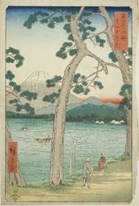 从东海道左侧看富士山（东海道 hidari Fuji），选自 "富士山三十六景 "系列 作者 歌川宏重