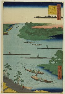中川河口（Nakagawaguchi），选自 "名所江户百景 "系列 作者 歌川宏重