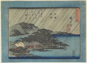在Karasaki的夜雨
