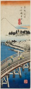 雪中的日本桥（Nihonbashi setchu no kei），选自 "东都名胜（Toto meisho）"系列 作者 歌川宏重