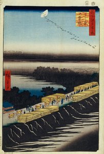 日本河堤和吉原江户百景，1856-1858年 作者 歌川宏重