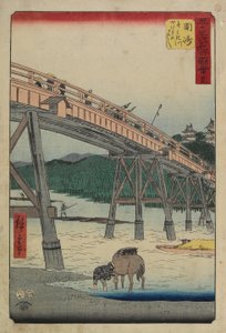 1855年7月在冈崎市八幡河的Yahagi大桥39号