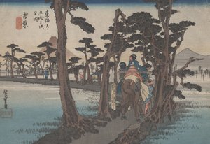 No. 16&39;Yoshiwara：左边的富士&39;来自东海道的53个站，1833年