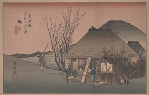 排名第21位的“麻里子：着名的茶馆”，来自东海道的53个站，1833年