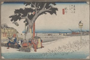 No. 28&39;在Fukuroi的户外茶摊&39;从东海道的53个车站