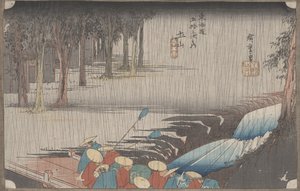 No. 50&39;Tsuchiyama：Spring Rain&39;来自东海道的53个站，1834年
