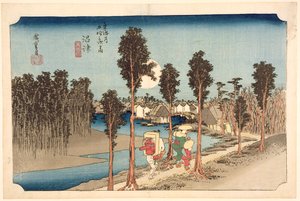 沼津 - 暮光之城，系列，&39;东海岸路53号站&39;，1833年（木版画）
