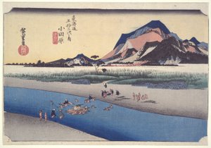 小田原渡口》，选自《五十三驿站》系列。 作者 歌川宏重