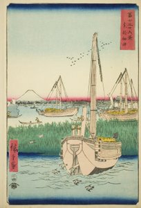 东都佃岛外（东都佃岛外），选自 "富士山三十六景 "系列 作者 歌川宏重