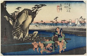 Okitsu的Okitsu河，1833年