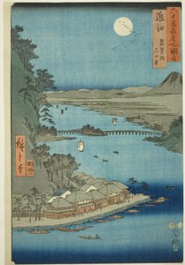 近江省：琵琶湖和石山寺（近江，琵琶湖石山寺），选自 "六十余省名胜 "系列 作者 歌川宏重