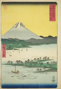 骏河三保的松树滩（骏河三保之松原），选自 "富士山三十六景 "系列 作者 歌川宏重